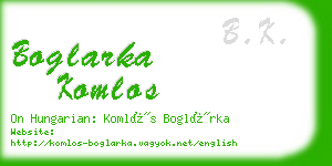 boglarka komlos business card